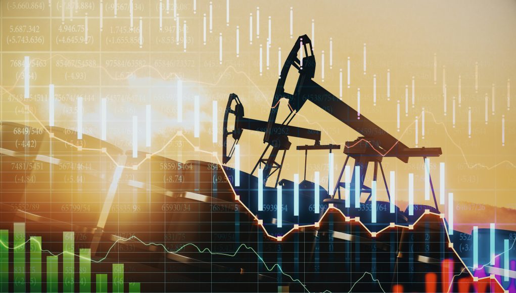 Oil Pumpjacks with Market Chart